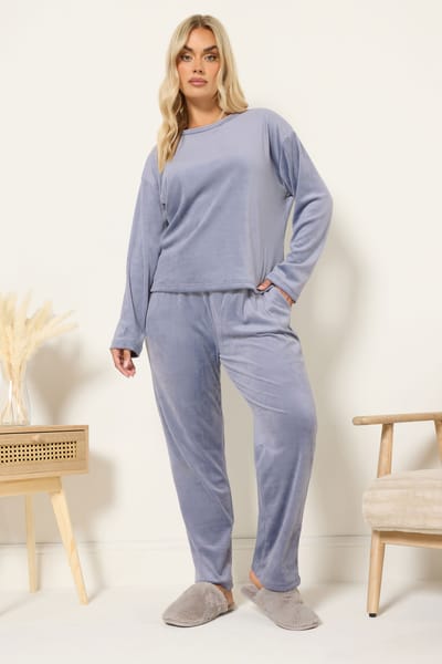 Yours Blue Super Luxe Pyjamaset Size 42-44