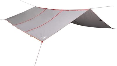 Opvouwbaar Tentzeil - Grondzeil Overkapping - Kamperen Trekking - Waterdicht Oxford Materiaal - 420 x 440 cm - Grijs Oranje