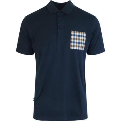 Aquascutum Active Beach Sailor Check Polo Navy