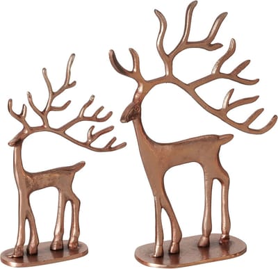 Boltze – Set van 2 – Herten – Rendieren – Rosegold – Metaal – Kerst – 24 en 31 cm hoog