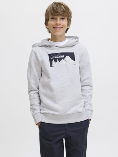 JACK&JONES - JJSUN SWEAT HOOD JNR - Jongens - Sweaters - grijs - maat 152