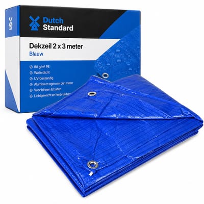 Afdekzeil - 2 x 3 meter - afdekfolie - Waterdicht dekzeil - Grondzeil - Blauw