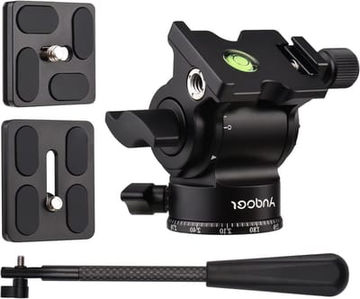 Professionele Video Fluid Head en Panorama Ball Head Tripod met Snelle Ontgrendeling en 10kg Draagvermogen voor Stabiele Opnames