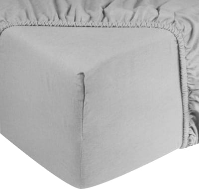 DoubleDry Hoeslaken Flanel 100% Zacht Katoen - Tweepersoons 180x200 cm - Rondom Elastiek - Lichtgrijs