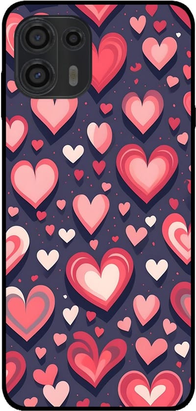 Smartphonica Telefoonhoesje Geschikt voor Motorola Edge 20 Lite met Hartjes Opdruk - TPU Backcover Case With Heart Design geschikt voor Motorola Edge 20 Lite