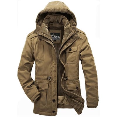 Tweedelige Herenjas van Lamswol met Afneembare Voering, Katoen Gevuld, voor Buiten, Casual, Grote Maat XXXL black