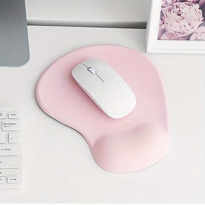 Tapis de souris ergonomique en gel de silice pour ordinateur portable et PC 19x23 cmx4mm rose