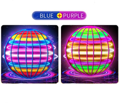 2 Stuks Verbeterde Hover Bal met RGB LED – Magic Flying Orb – Fidget Speelgoed & Zweefbal voor Kinderen, Tieners & Volwassenen – Voor Binnen & Buiten – Blauw en Paars