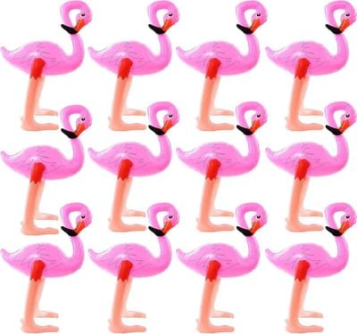 I LOVE FANCY DRESS LTD Opblaasbare roze Flamingo - 64 cm hoog opblaasbare Flamingo - schattige opblaasbare vogel voor zwembadfeesten en thema-evenementen (Pack van 12)