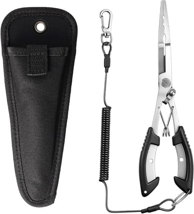 Multifunctionele Vissers Tang met Haakopener, Lanyard en Draagtas, Ideaal voor Zoet- en Zoutwater Vissen, Inclusief Visschaar en Haakverwijderaar