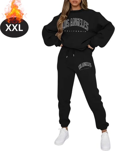 Nivard Joggingpak - Huispak - Volwassenen - Trainingspak - Comfortabel - Joggingsbroek - Tracksuit - Dames - Zwart - XXL