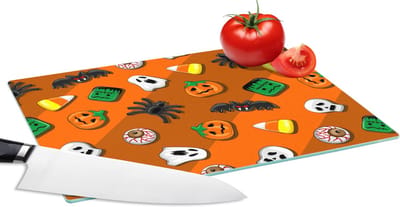 Glazen Snijplank - 28x20 - Snoep - Halloween - Patronen - Snijplanken Glas