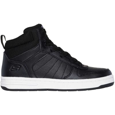 Skechers Kinderen Smith Street Hoogtop Sneakers (Zwart/Wit)