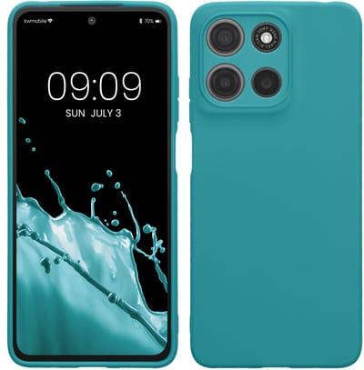 kwmobile telefoonhoesje geschikt voor Motorola Moto G15 / G15 Power/ G17 / G17 Power - Hoesje voor smartphone - Precisie camera uitsnede - In mat petrol