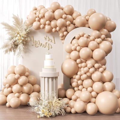 Allecto Plus - Ballonnenslinger abrikooskleur 105 stuks - Feestdecoratie voor verjaardag, babyshower en bruiloft