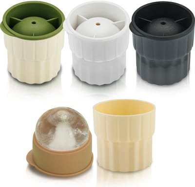Dailygoods- IJsblokjesvormpjes Set van 4 - IJsblokjesvorm Siliconen - Stapelbare IJsblokjesvorm - Lekvrije IJsblokjes - Grote IJsblokjes - Langzaam Smeltend
