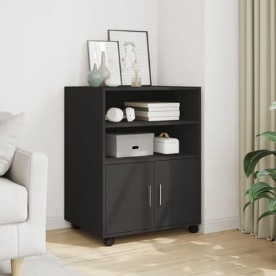 Dossierkast Rolkast - Mobiele Opberger - Thuiswerk Kantoor - Vochtbestendig Materiaal - 60x48x81 cm - Zwart