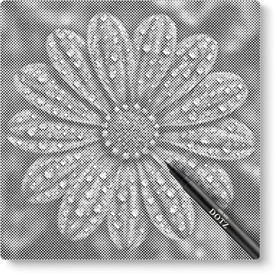 Grote bloem met waterdruppels | Dot painting | 40x40cm | Dot painting | Oh My Dotz | Dots stippen | Diamond painting & Schilderen op nummer alternatief | Happy hobby