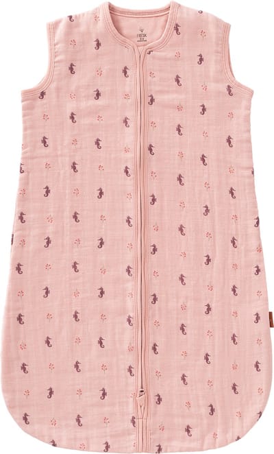 Fresk Zomerslaapzak 6-12 m – Mousseline Zomerslaapzak – 1.1 TOG – Slaapdeken - Roze - Seahorse