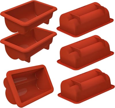 Kerst Stollen Mini Cakevormen van Silicoon - 6 Stuks - 5 Inch Broodvormen voor Bakken