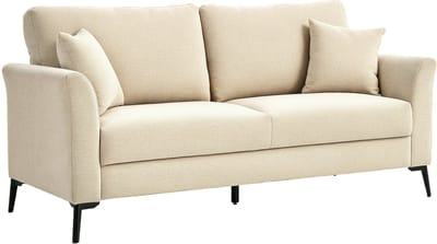 HOMCOM-2 Sitzer Sofa-Polyester, Schaumstoff-179L x 80B x 89H cm-Beige