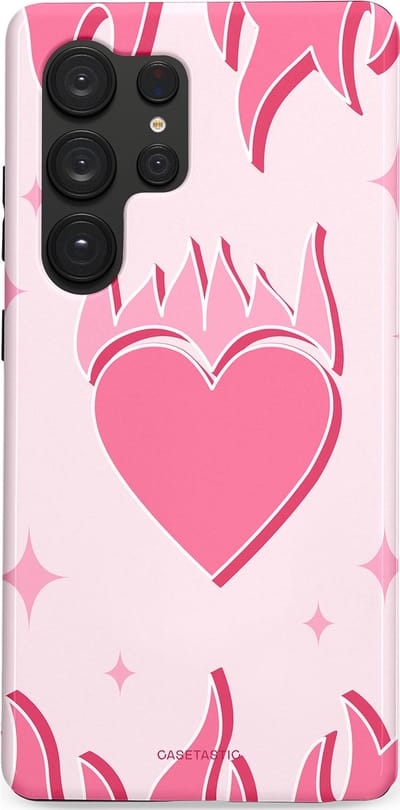 Casetastic Hoesje Geschikt voor Samsung S25 Ultra - Stijlvolle Beschermende Duo-layer Case - Hartenvuur