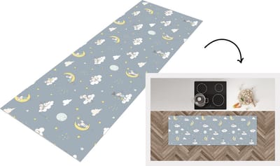Keukenloper - Loper keuken - Muis - Maan - Patronen - 150x50 cm - Keukenloper vinyl