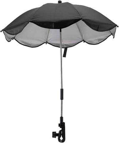 Dailygoods- Kinderwagenparasol UV-bescherming - 360 graden verstelbaar - Schokabsorberend materiaal - Universele bevestiging - Groot schaduwoppervlak - Stabiele constructie - Parasol