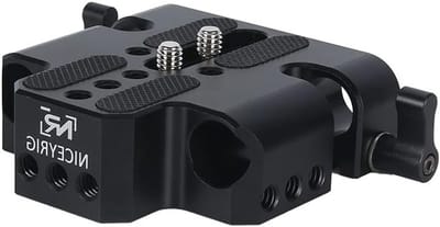 Multifunctionele Camera Basisplaat met Dubbele 15mm Rod Klem voor BMPCC 6K, Sony A7, Canon C300 en meer