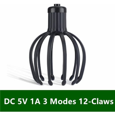 12/8 Klauw Vibratie Hoofdmassager Octopus Stressverlichting Diepe Weefsel Hoofdhuidmassage Draadloos Gezondheidszorg Punt Kneeden Masajeador black