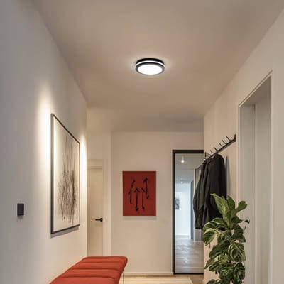Milagro Lighting LED plafondlamp Marlon, Ø 22 cm, zwart, kunststof, IP54