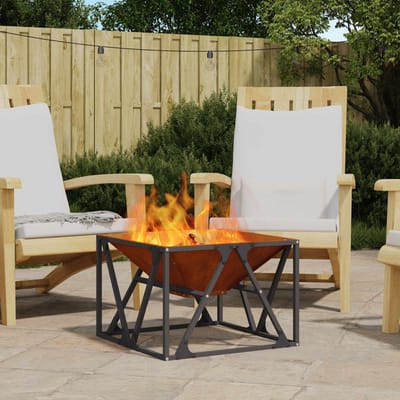 vidaXL - Vuurkom - Roestig - 50 - x - 50 - x - 35 - cm - weervast - staal