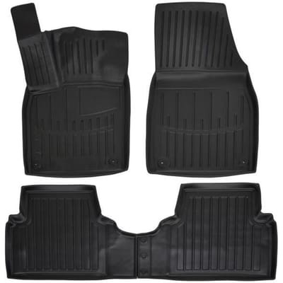 Tapis de sol - SCOUTT - Volkswagen ID.3 - Caoutchouc Premium - Sur mesure - Noir noir