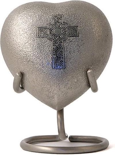 Urnencenter Celtic Cross Hartjes urn - Urn - Urn voor as - Urn Hond - Urn Kat - Urn Deelbewaring - Mini Urn - Kunstobject - 50ml