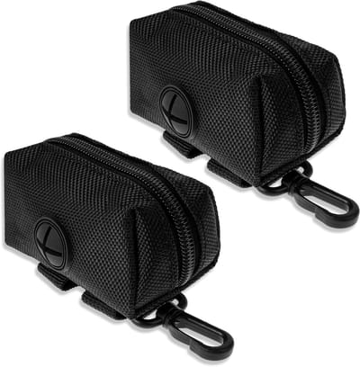 2 stuks hondenpoepzakhouder, draagbare dispenser met ritssluiting voor hondenriem om te wandelen