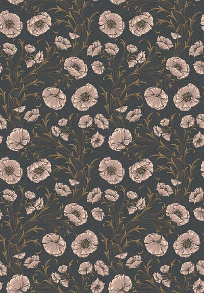 Boråstapeter Vliesbehang 2268 - Treasured - Botanisch Zwart - 53cm x 10.05m