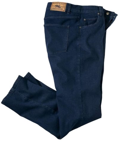 ATLAS FOR MEN - Donkerblauwe regular stretch jeans - Heren - Verkrijgbaar in grote maten - W42