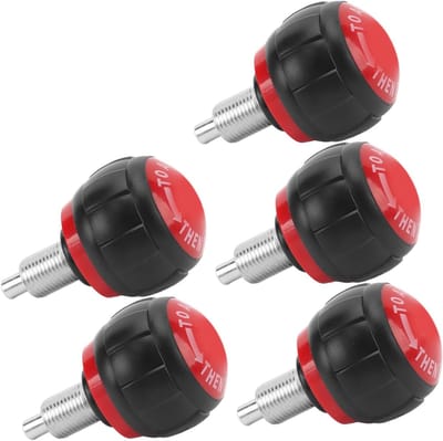 Verstelknop Set - Veerknop Bouten - Fitness Apparatuur - Snel Verstelbaar - 80x50mm - Zwart Rood