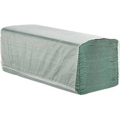 Papieren handdoeken - L 250 x B 230 mm - zigzagvouwen - 1-laag - 5000 vellen - groen - ons merk Schäfer Shop Pure