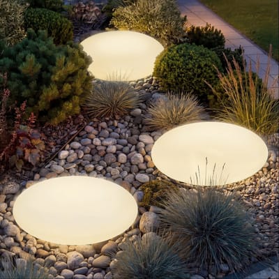 tectake® LED Tuinlamp - Tuinverlichting met Afstandsbediening - 12W LED - 16 Kleuren - Ø35 x 21,5 cm - Weerbestendige Feestversiering - Tuindecoratie - Buitenlamp met Lichtbron - Lichtbol - Lichtbollen voor Buiten - Bol Lamp - Tuinbol