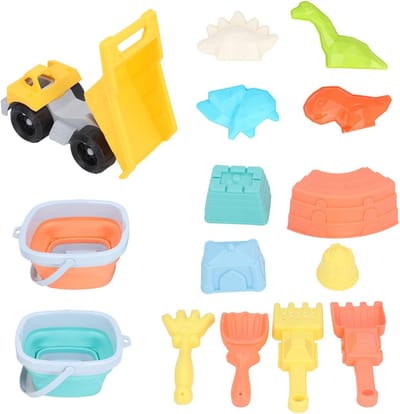 Strandemmerset Opvouwbaar - Zomerspeelgoed Kinderen - Zandkasteel Bouwen - Veelzijdig Speelgoed - 36 x 30 x 17 cm