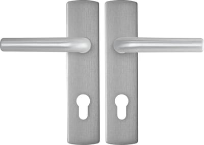 AXA Deurbeslag set Binnendeur - Curve Klik Blok - Deurkruk Aluminium - met cilindergat - PC72 - Kruk L - Deurklink met schild