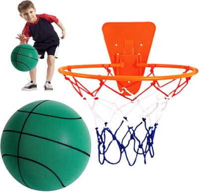 Stille Basketbal - Indoor Bal - Oefenen Thuis - Geen Lawaai - 12.2 Inch Diameter - Groen
