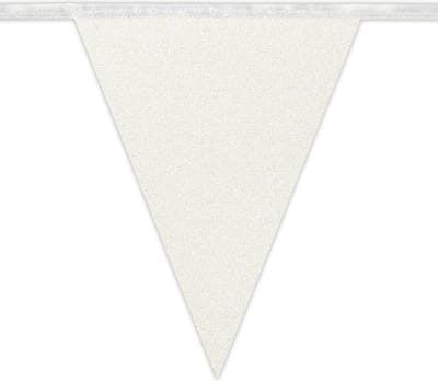 Boland - Kartonnen vlaggenlijn Glitter wit - Glitter & Glamour - Glitter - Glamour - Feestversiering