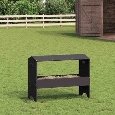 vidaXL - Voederbak - voor - vee - Zwart - 79 - x - 35 - x - 62 - cm - 15 - kg