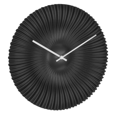 TFA radio gestuurde wandklok - kunststof - zwart - Dia 18 cm - rond