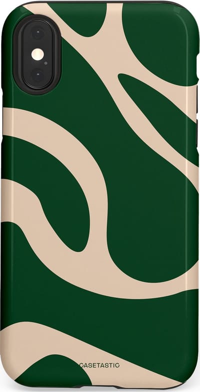 Casetastic hoesje geschikt voor Apple iPhone X / Apple iPhone XS - Dubbellaagse bescherming - Groen Bos en Zand Duinen - Fashion Case - Donkergroen Zand