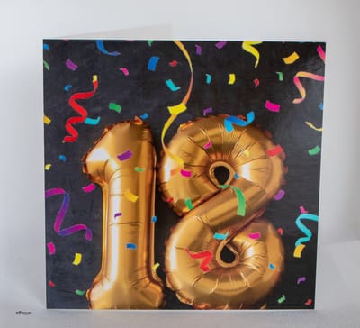Gefeliciteerd wenskaart (A6) – 18 jaar volwassen‑worden kaart | Kleintje Fotografie
