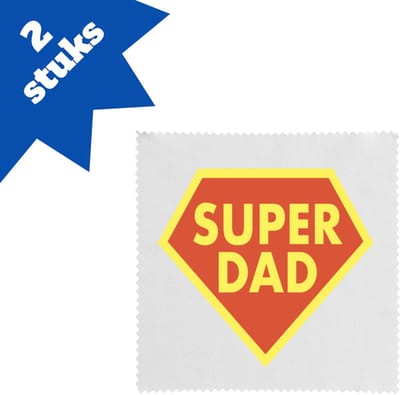 Akyol - super dad brillendoekjes - Vader - papa - vaderdag - cadeau - verjaardag - kado - 17,8 bij 17,8 cm - 2 stuks