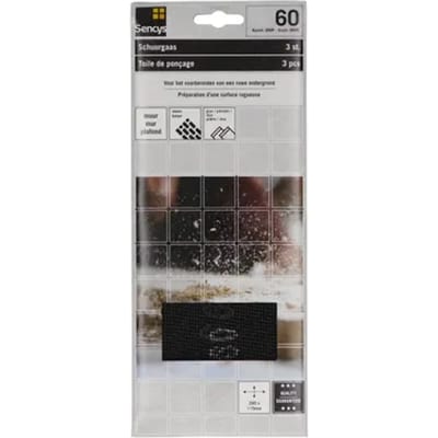Sencys Schuurvel - P60 - Zwart - 115x280mm - 3 Stuks